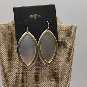 Matte Silver Teardrop Earrings with Gold Overlay NWT
